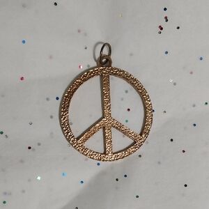 Gold Peace Sign Pendant